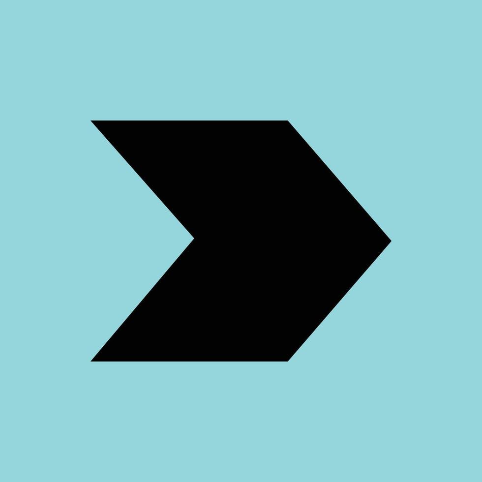 Solid Bold Arrow Pointing Right Icon, Navigation and Direction Design Element vector