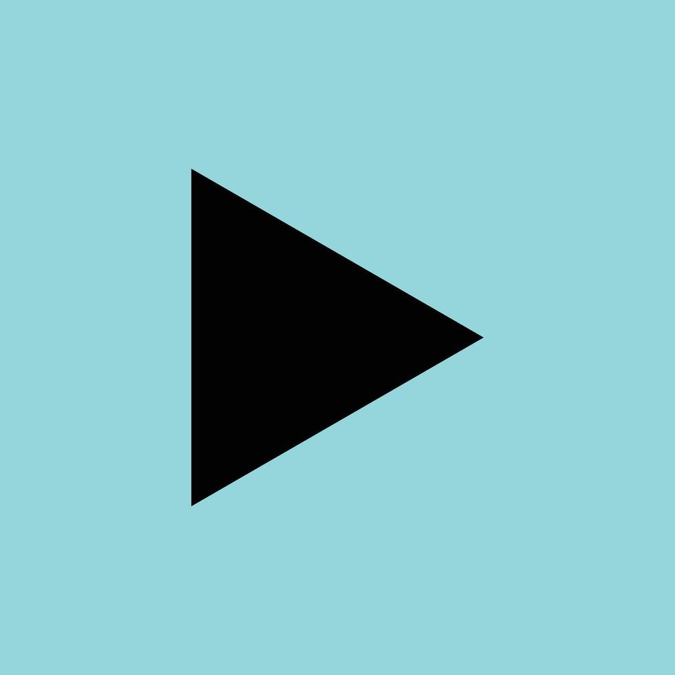 Simple Black Play Icon for Media and UX vector