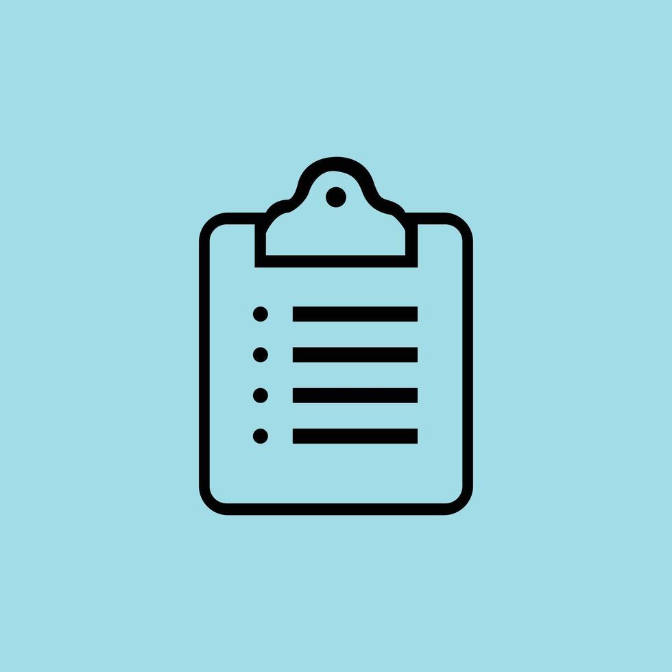 Clipboard with Bullet Points List Icon for Organizing Tasks vector