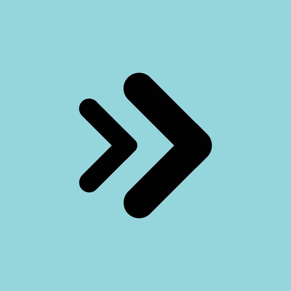 Chevron Right Arrow Icon for Fast Navigation and Forward Movement vector