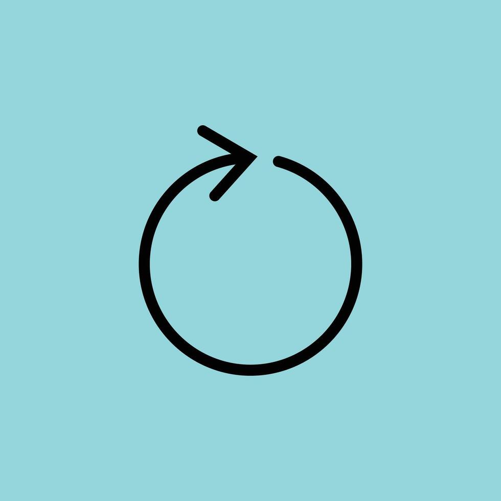 Circular Arrow Rotation Symbol Outline vector