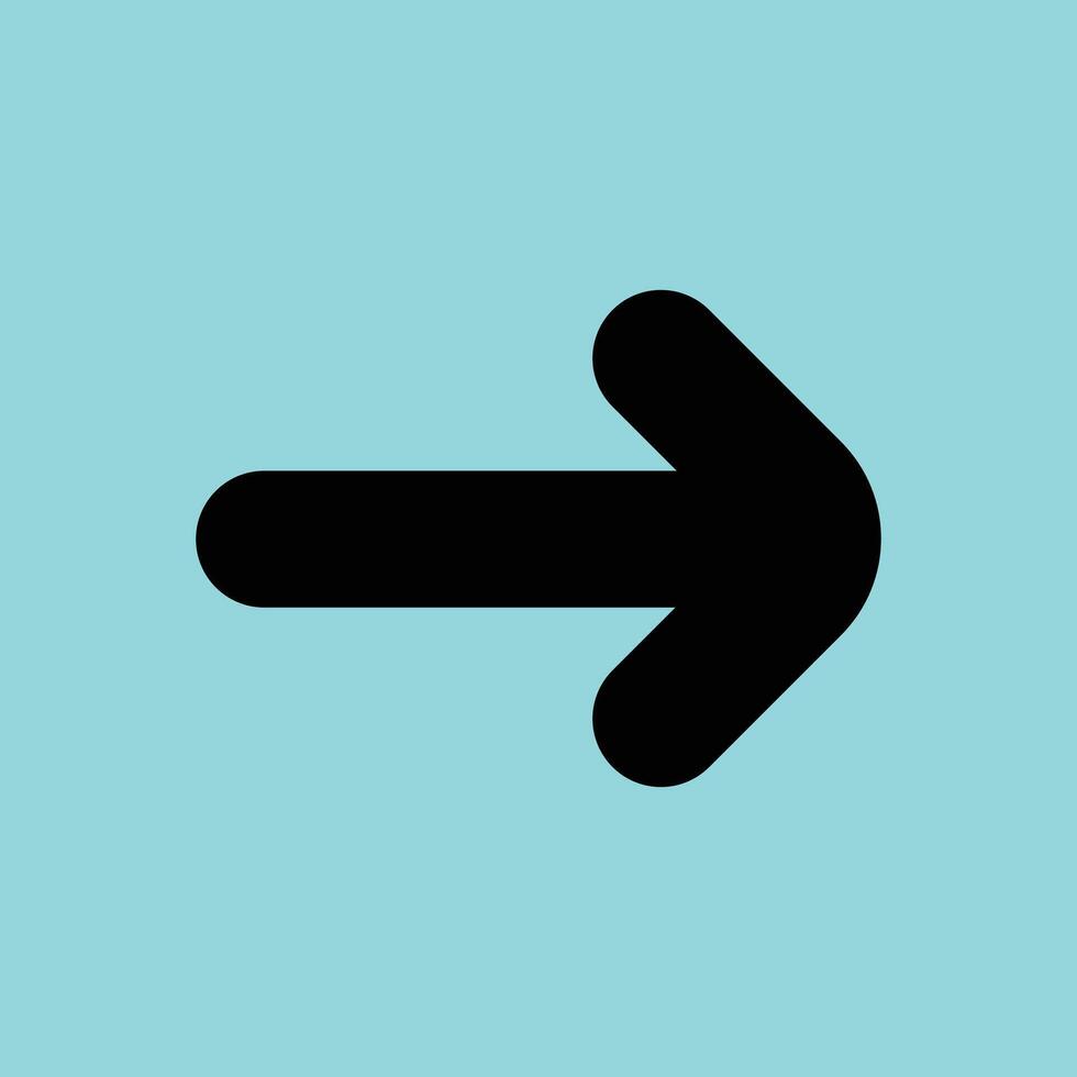 Bold Rounded Right Arrow Navigation Icon vector