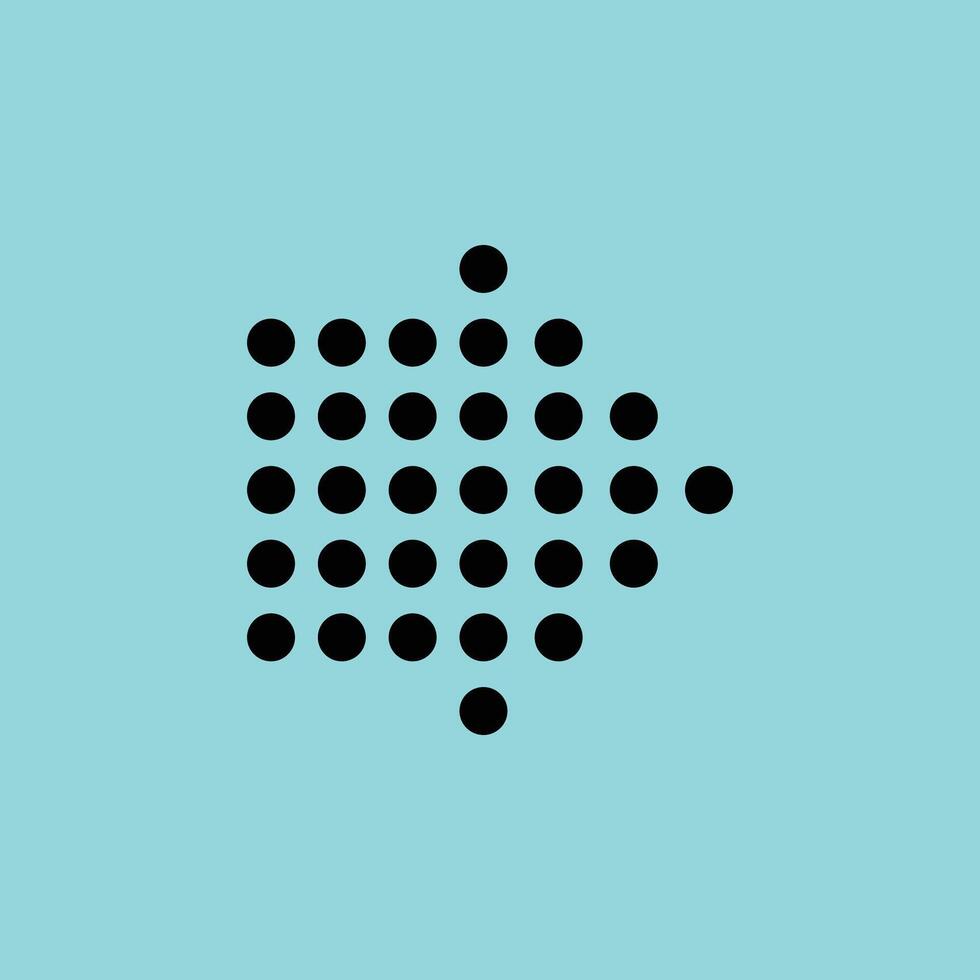Minimal Dotted Right Arrow Icon - Pixelated Navigation Symbol for Digital Designs vector