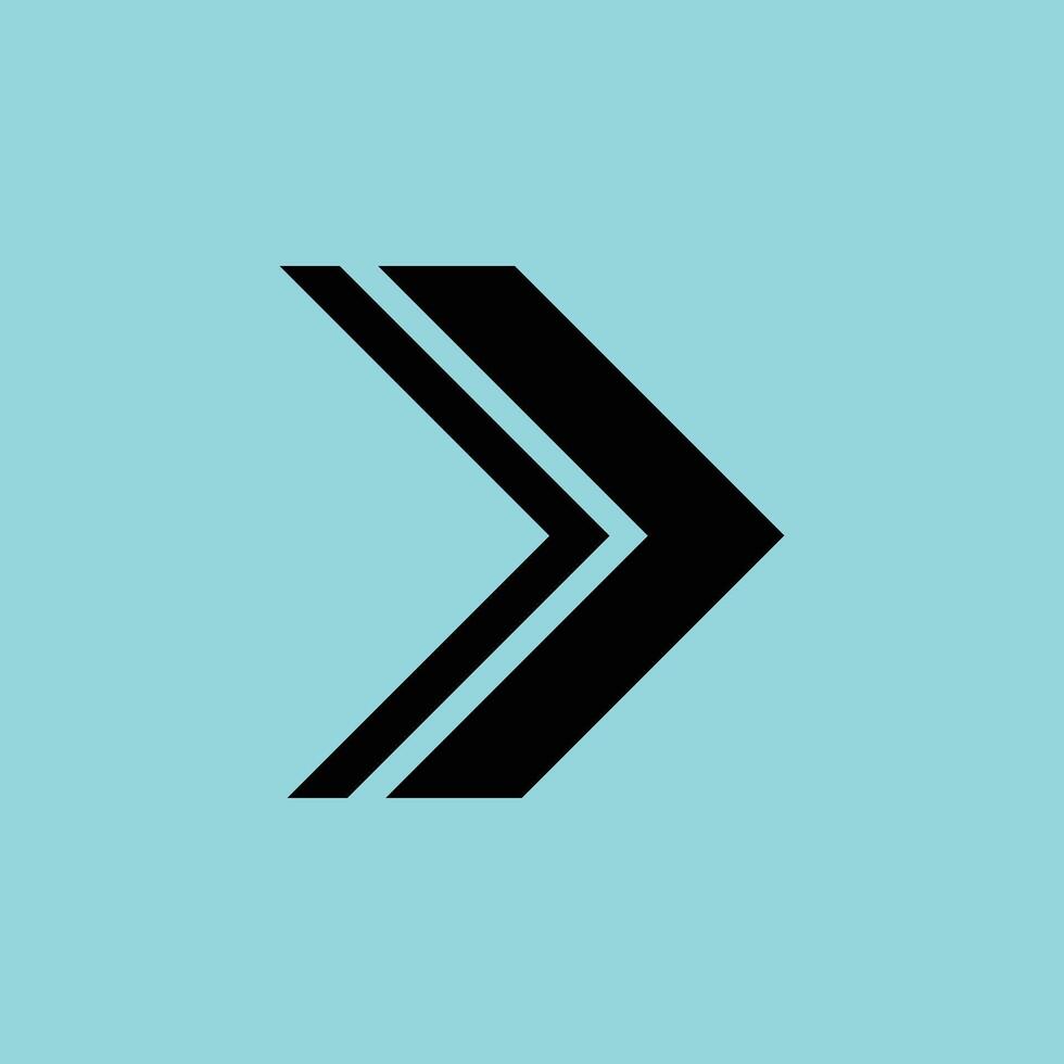 Bold Double Chevron Right Arrow Icon, Flat Direction Symbol for Navigation vector