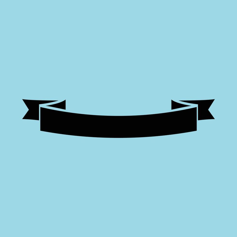 Flat Vintage Black Ribbon Minimal Scroll Silhouette for Tags and Labelsa vector