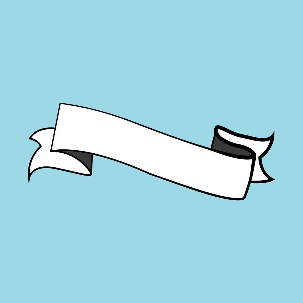 Classic Curved White Ribbon Retro Banner Silhouette for Label and Logo Design vector