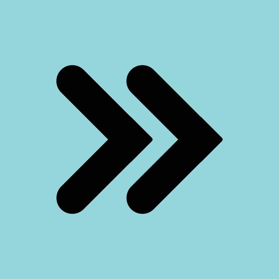 Bold Double Right Arrow Icon for Quick Navigation and Fast Forwarding vector