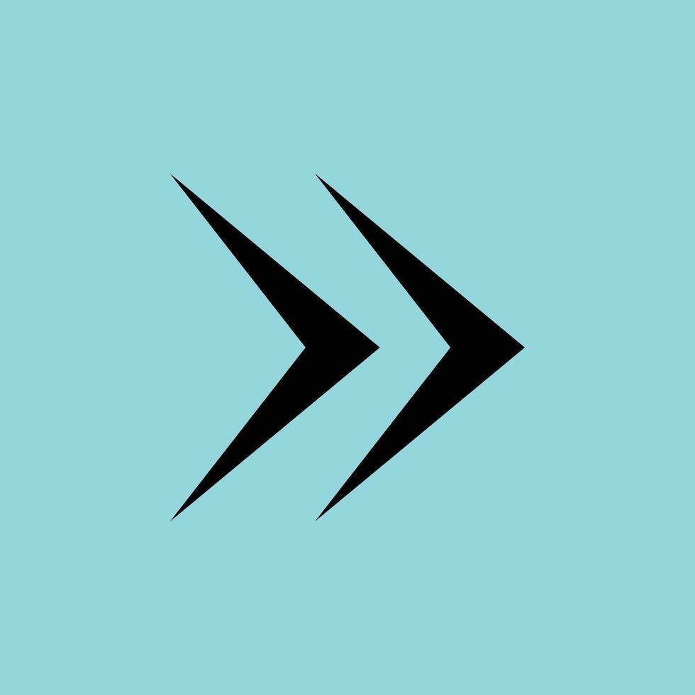 Double Forward Arrows Minimalist Black Symbol on White Background vector