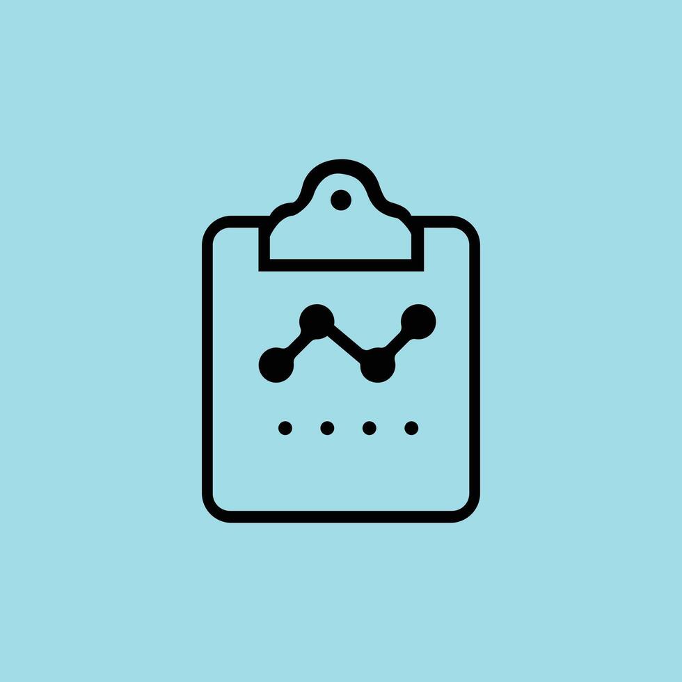Clipboard with Line Graph Icon for Business Analytics vector