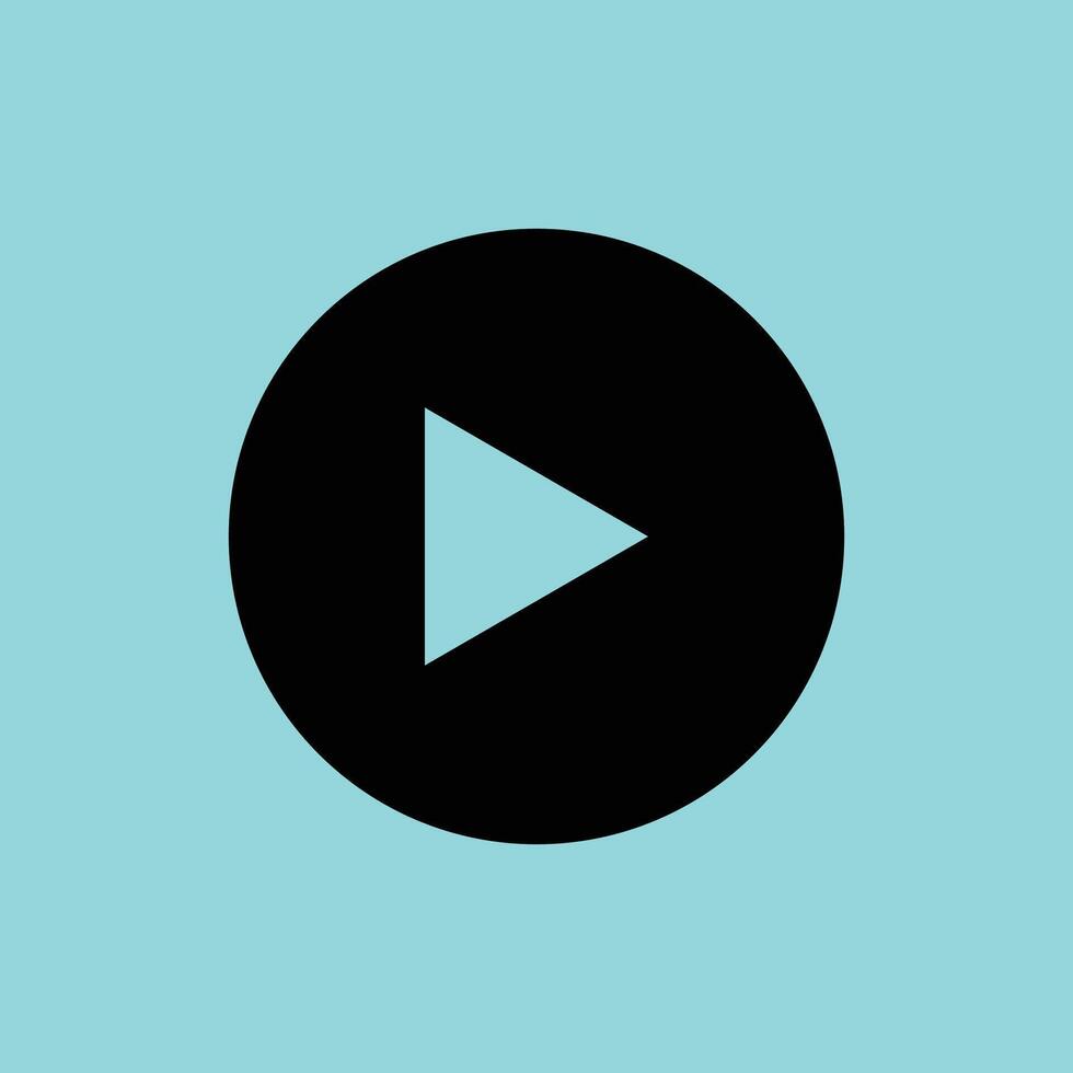 Play Button Circle Icon Black vector