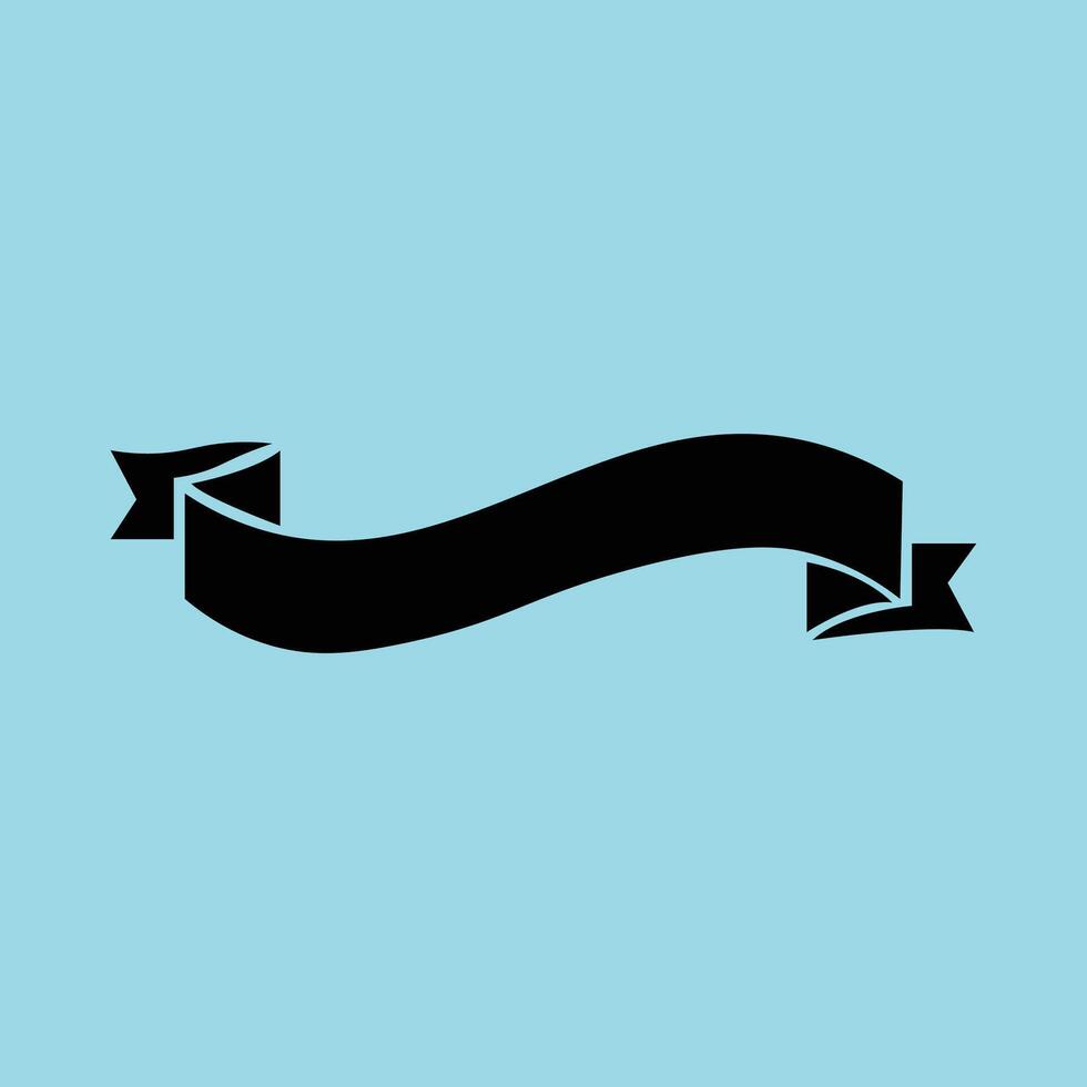 Stacked Black Ribbon Banner Multi-Layer Scroll Silhouette for Labels vector