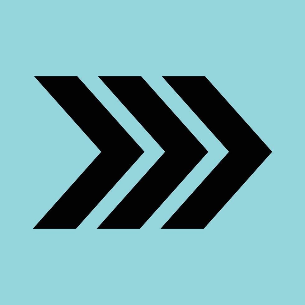 Triple Forward Arrow Icon for Fast Progress vector