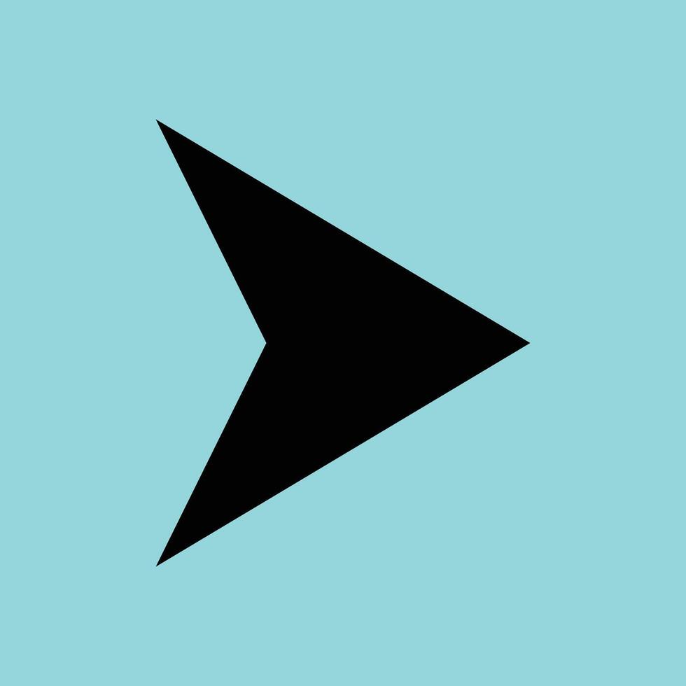 Minimalist Sharp Black Forward Arrow vector
