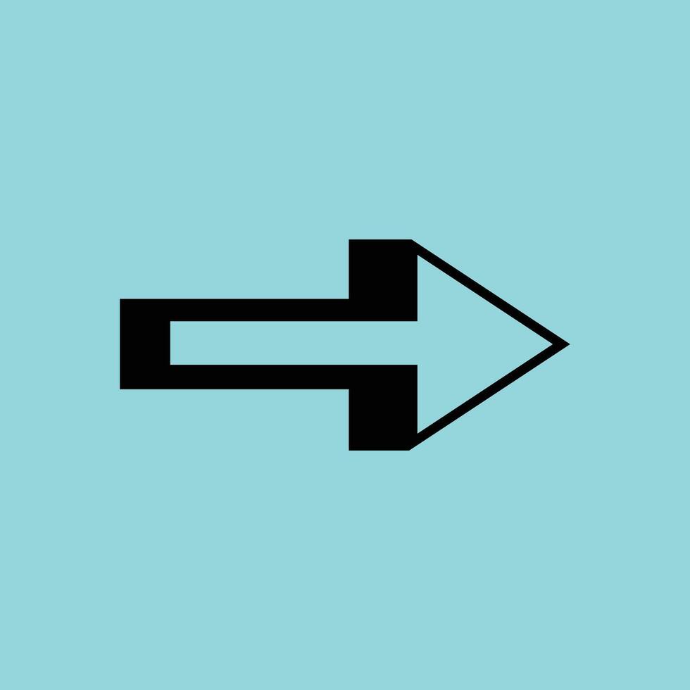 Bold Outline Right Arrow Symbol Icon vector