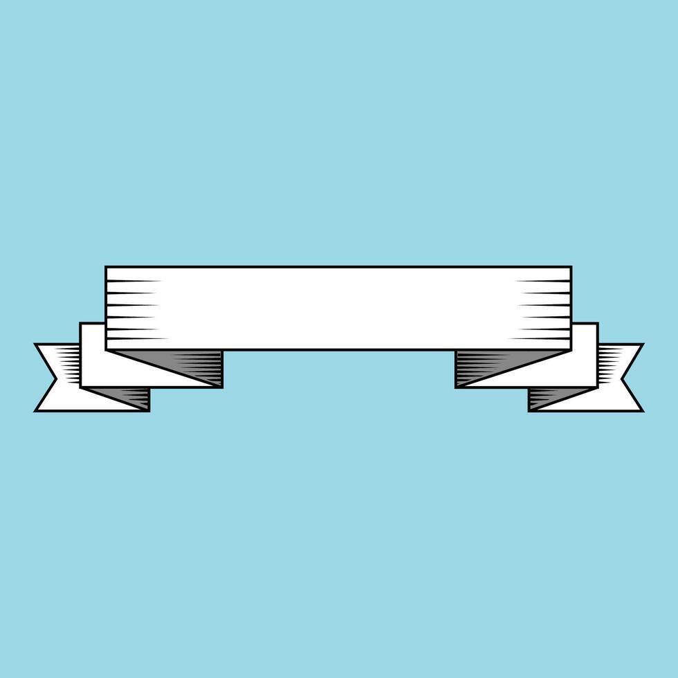 Flat Vintage White Ribbon Retro Silhouette Scroll for Tags, Logos, and Labels vector