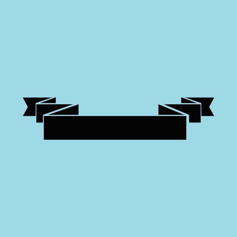 Minimal Black Ribbon Banner Flat Scroll Silhouette for Clean Label Design vector