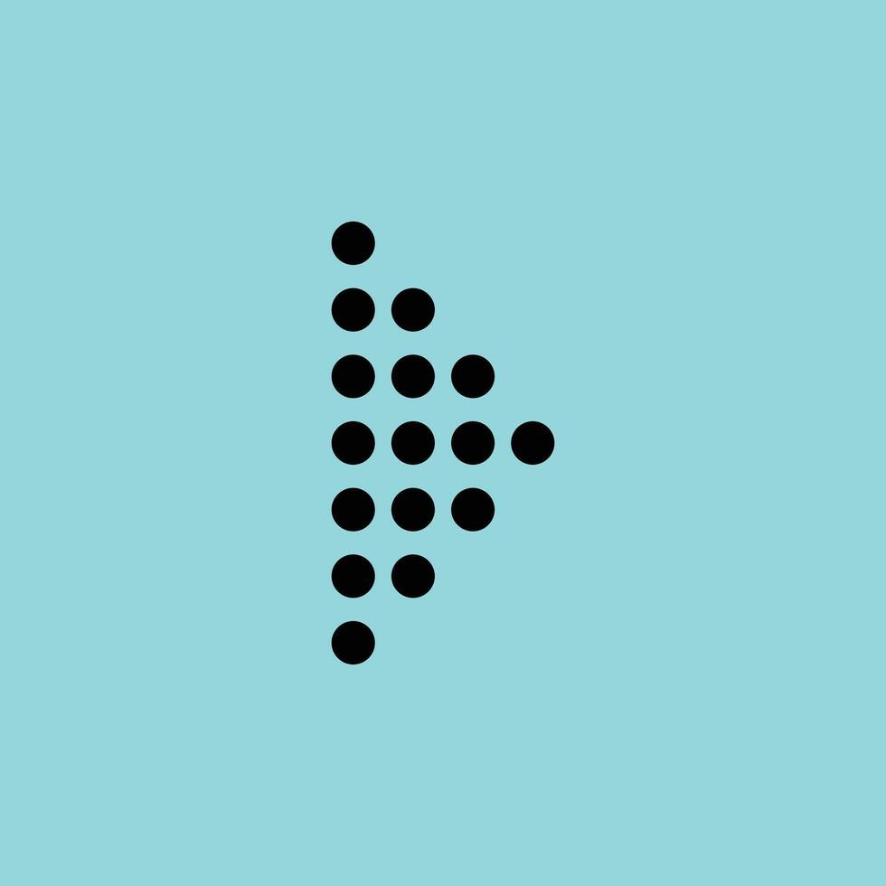 Dotted Right Arrow Icon for Digital Navigation and User Interface vector