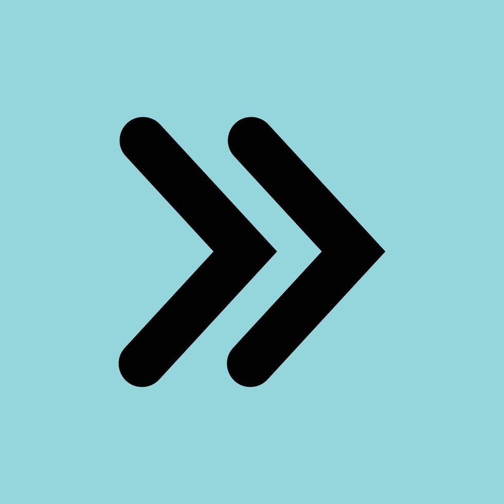 Double Rounded Fast Forward Navigation Icon vector