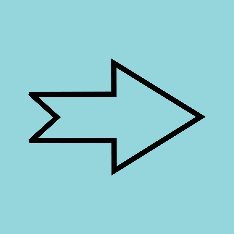Abstract Arrow Outline with Zigzag Design vector