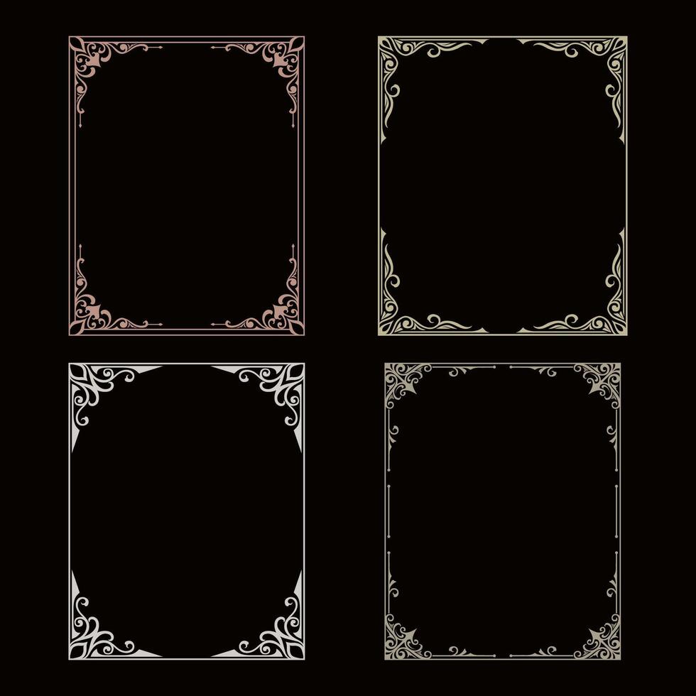 Simple vintage border frame set. Beautiful carvings neatly arranged into a frame that can complement any design. vector