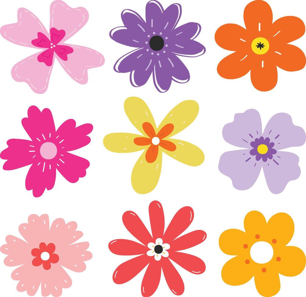 flower set collection vector