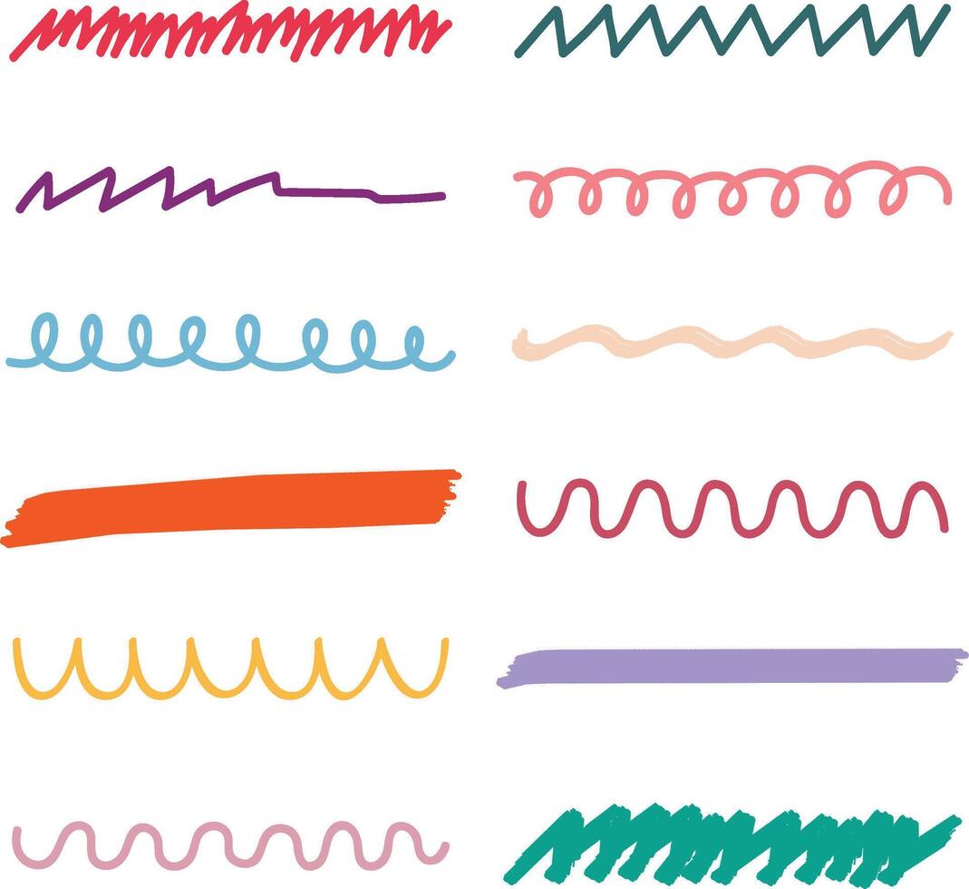Colorful Brushes ink strokes vector