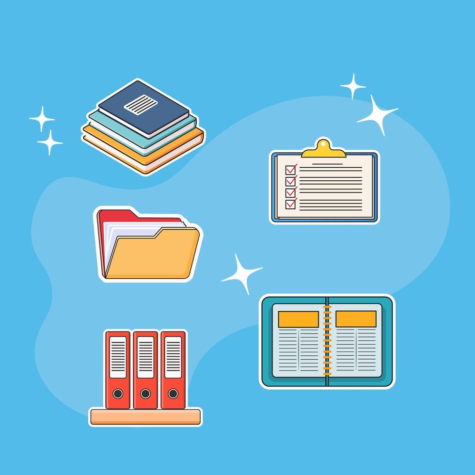 Set of document elements. vector
