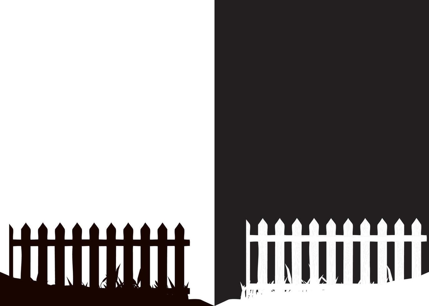 Black and white fence vector