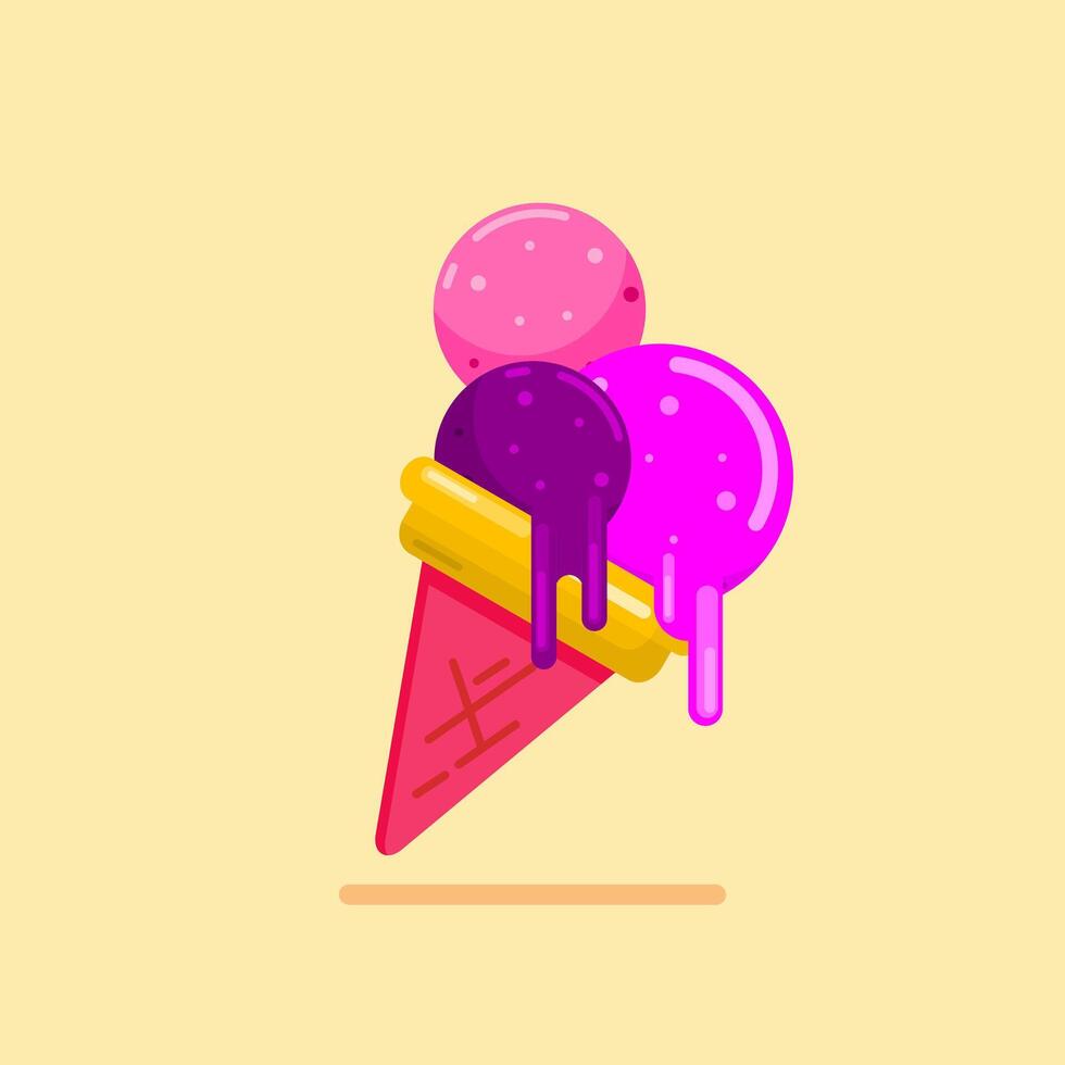 Fresh ice cream summer time, summer drink vector