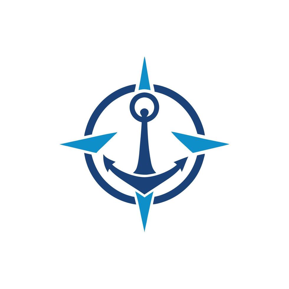 Subtle Anchor Merging with Wave Logo vector