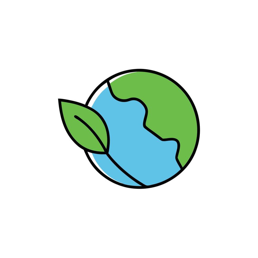 Earth Globe Minimalist Logo Design vector