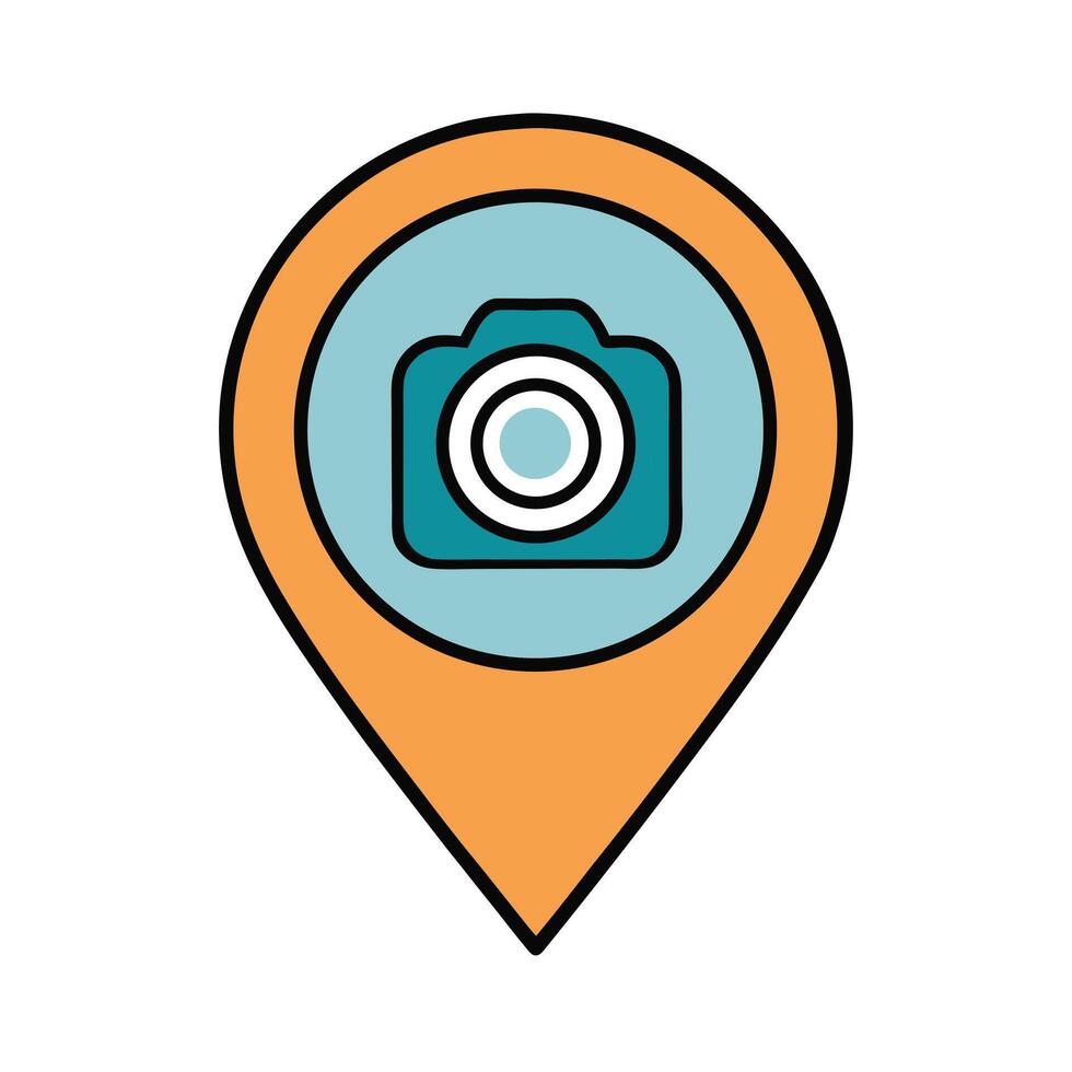 Camera Location Pin Photography Design vector