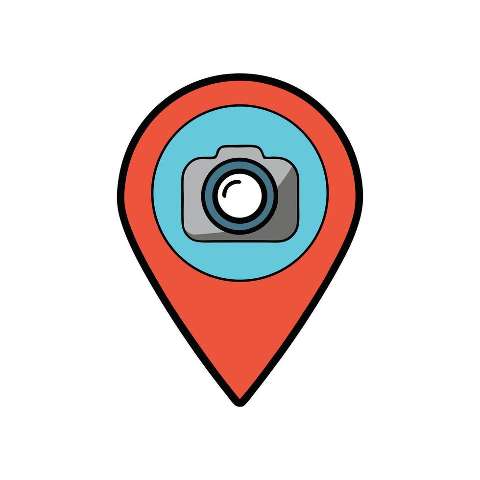 Photography Map Pin Location Logo vector