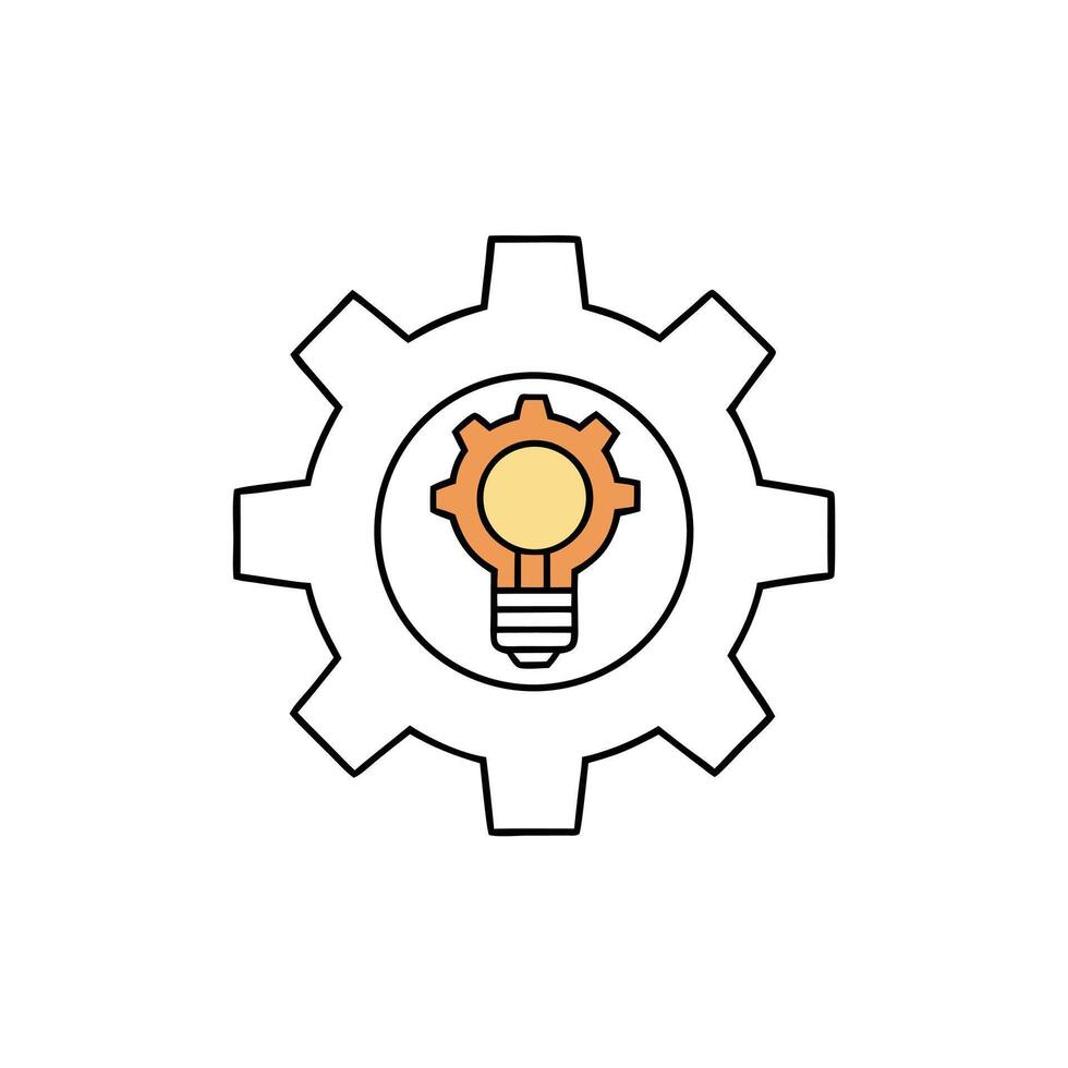 Creative Gear Lightbulb Technology vector