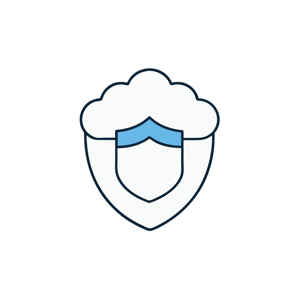 Shield With Soft Cloud Center Logo vector
