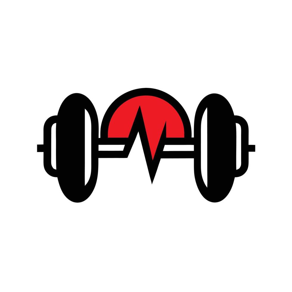 Dumbbell Leaf Fitness Wellness Icon vector