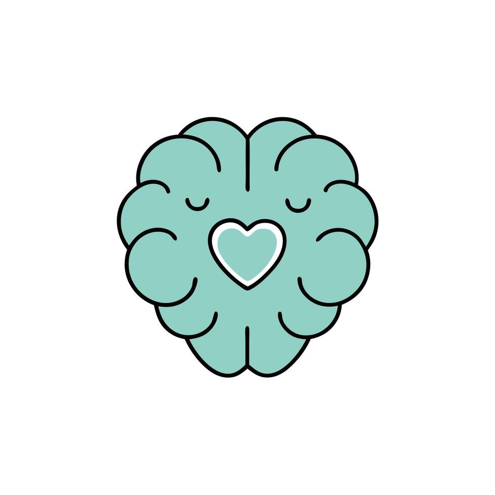 Heart Inside Brain Emotional Intelligence vector