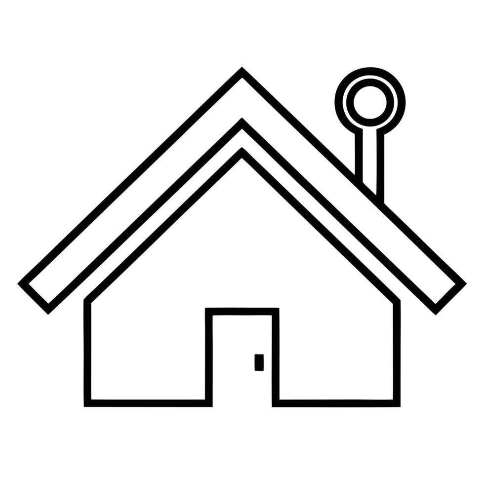 Rooftop Silhouette Modern Minimal Logo vector