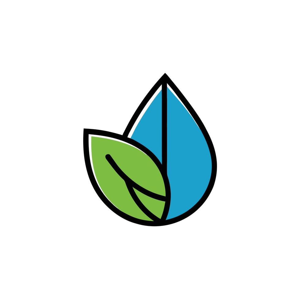 Water and Leaf Abstract Symbol vector