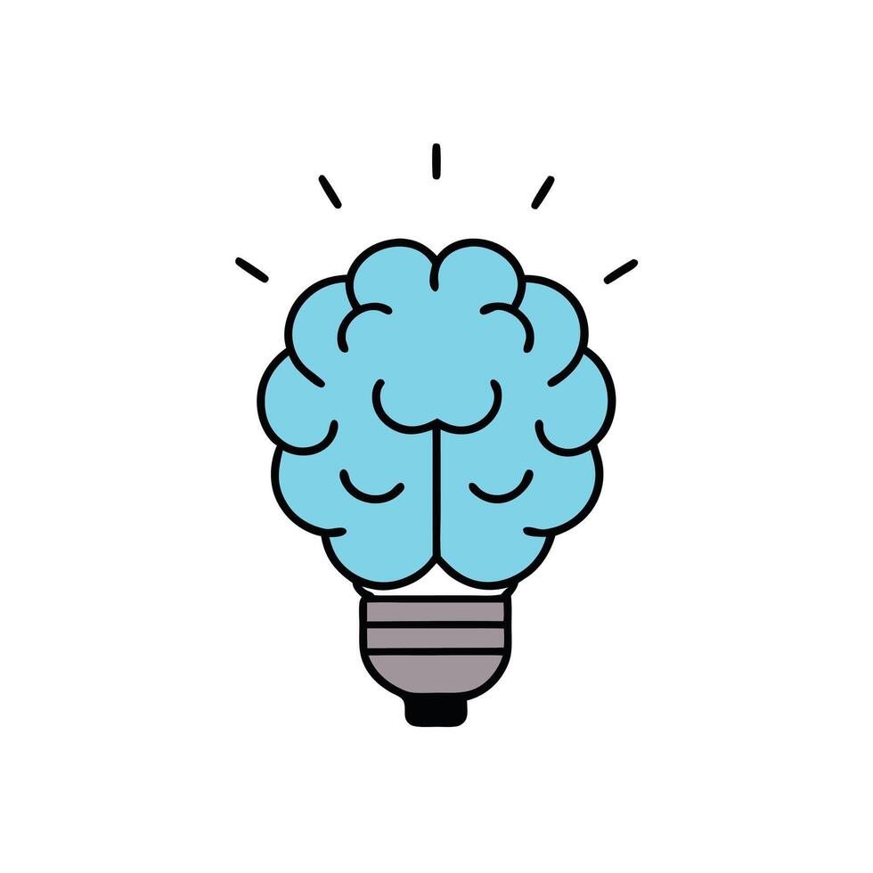 Brain Shaped Lightbulb Idea Innovation vector