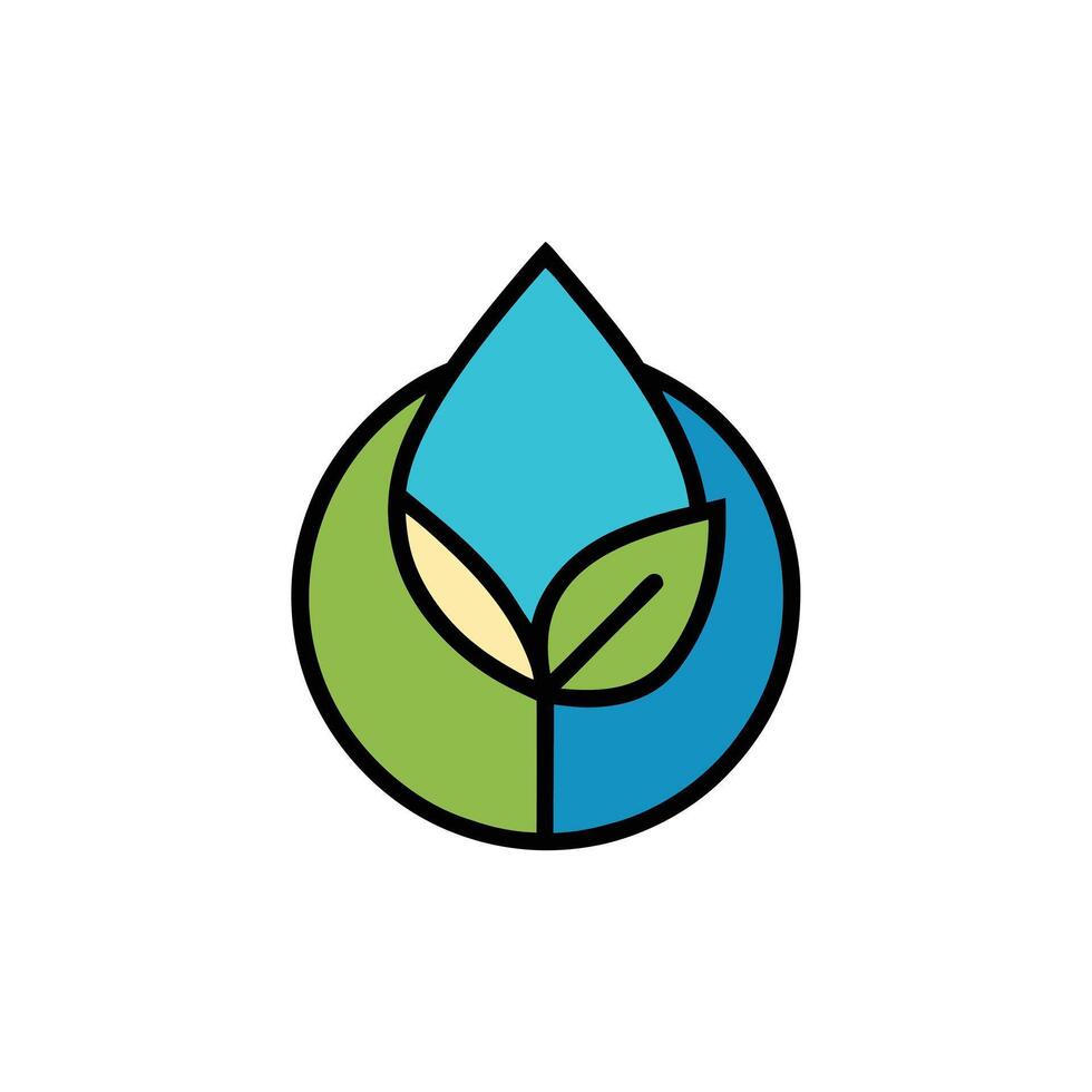 Eco Drop and Leaf Fusion Logo vector