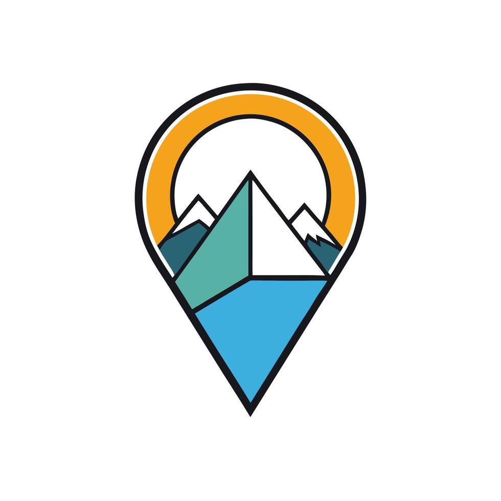 Abstract Mountain Evolving into Flag Logo vector