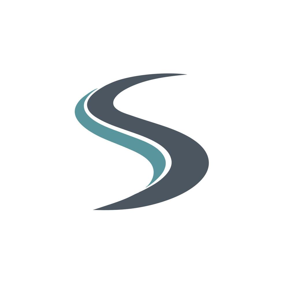 Abstract Curved Line Logo Concept vector
