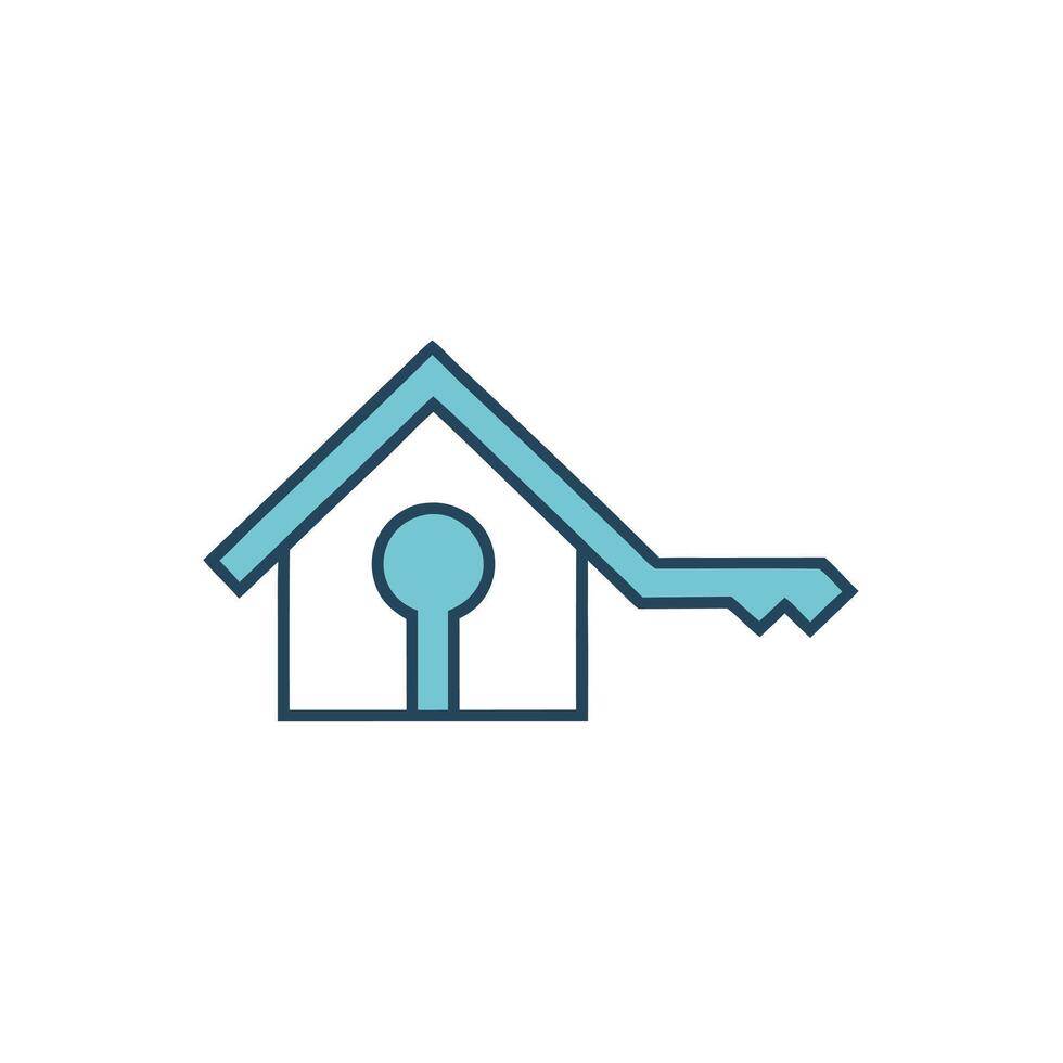 Outline of House Rooftop Logo Design vector