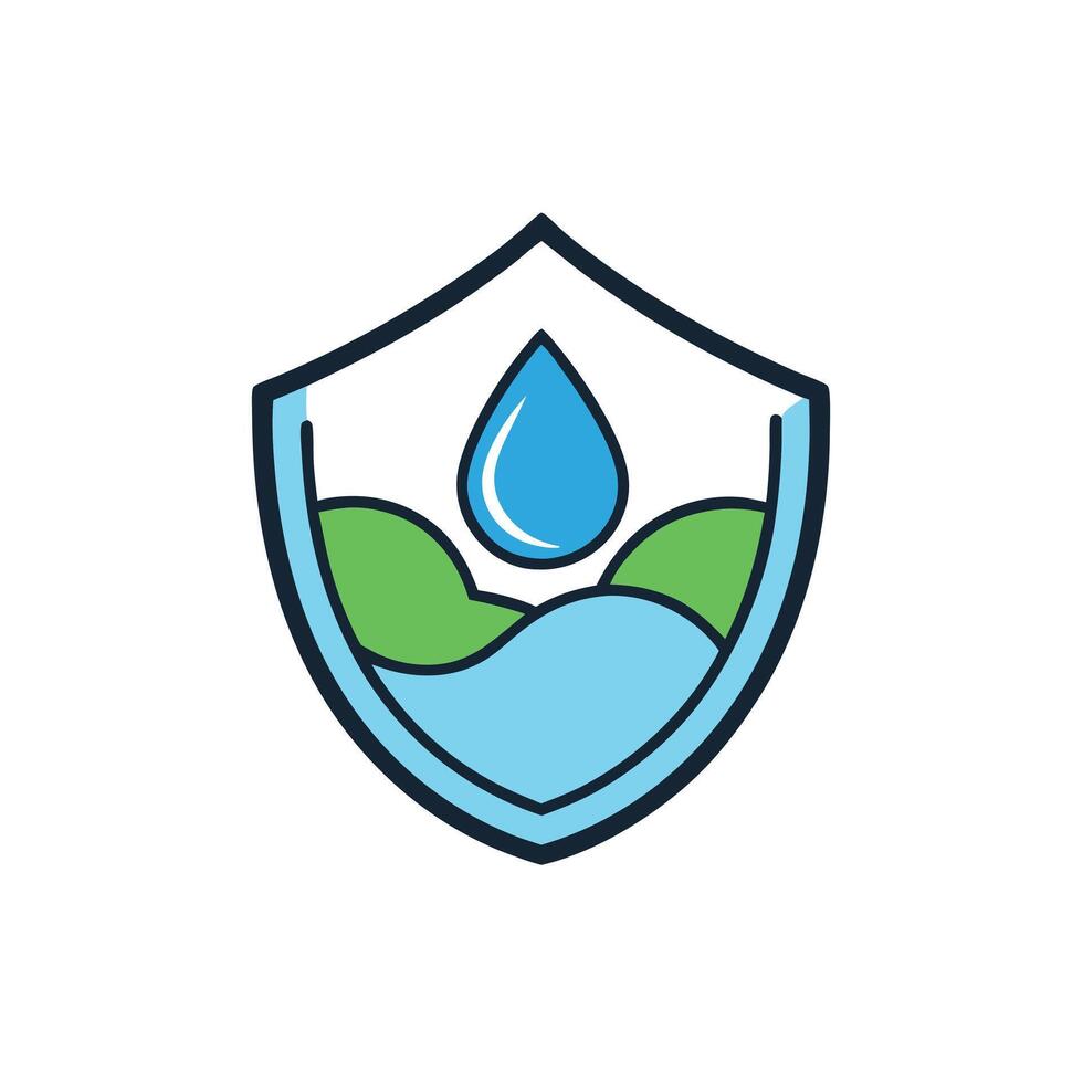 Shield and Leaf Hybrid Logo Concept vector