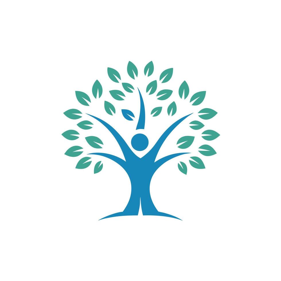 Negative Space Tree Bird Logo Design vector