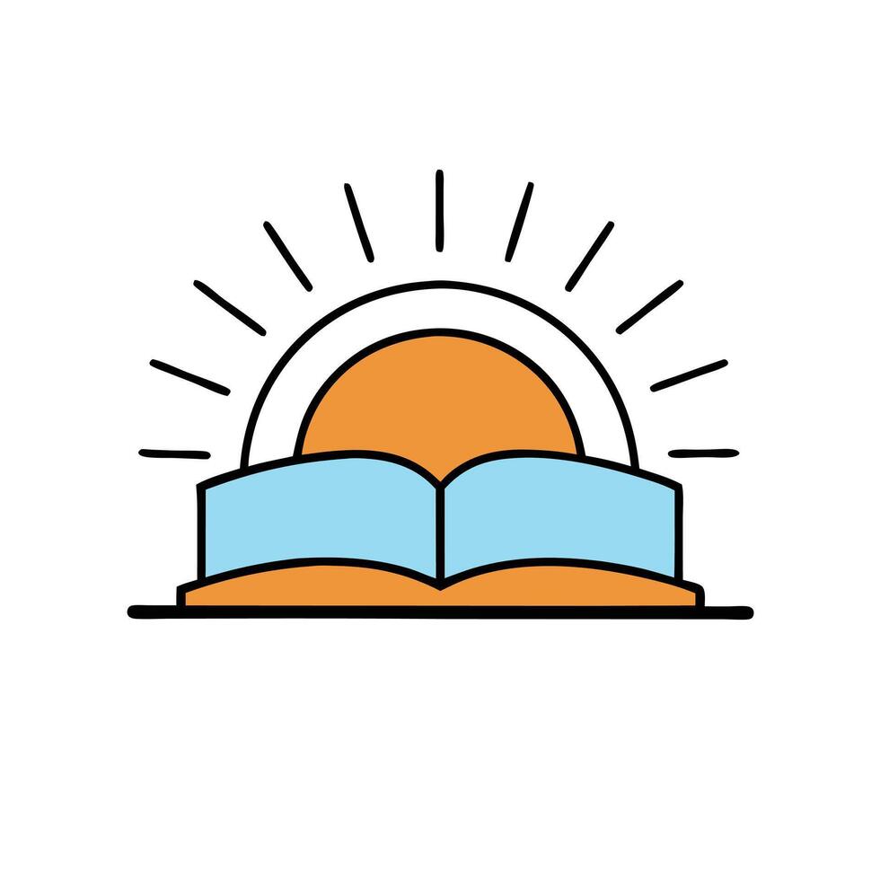 Sunrise and Book Learning Logo vector