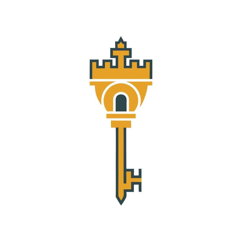 Elegant Key Morphing into Logo Design vector