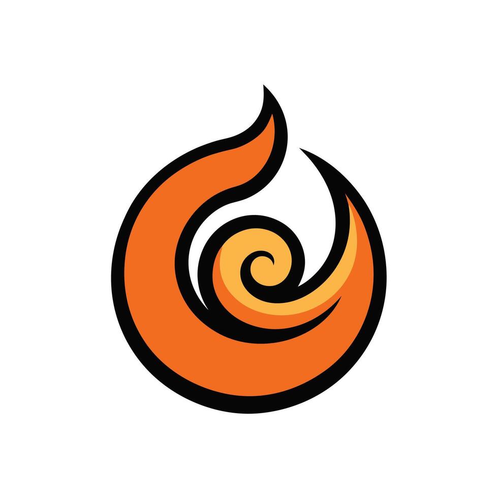 Abstract Swirl Fire Logo Design vector