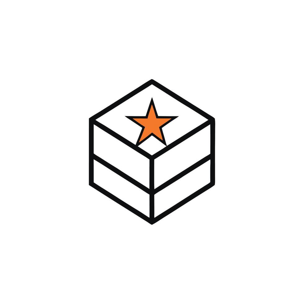 Clean Minimal Star Inside Circle Logo vector